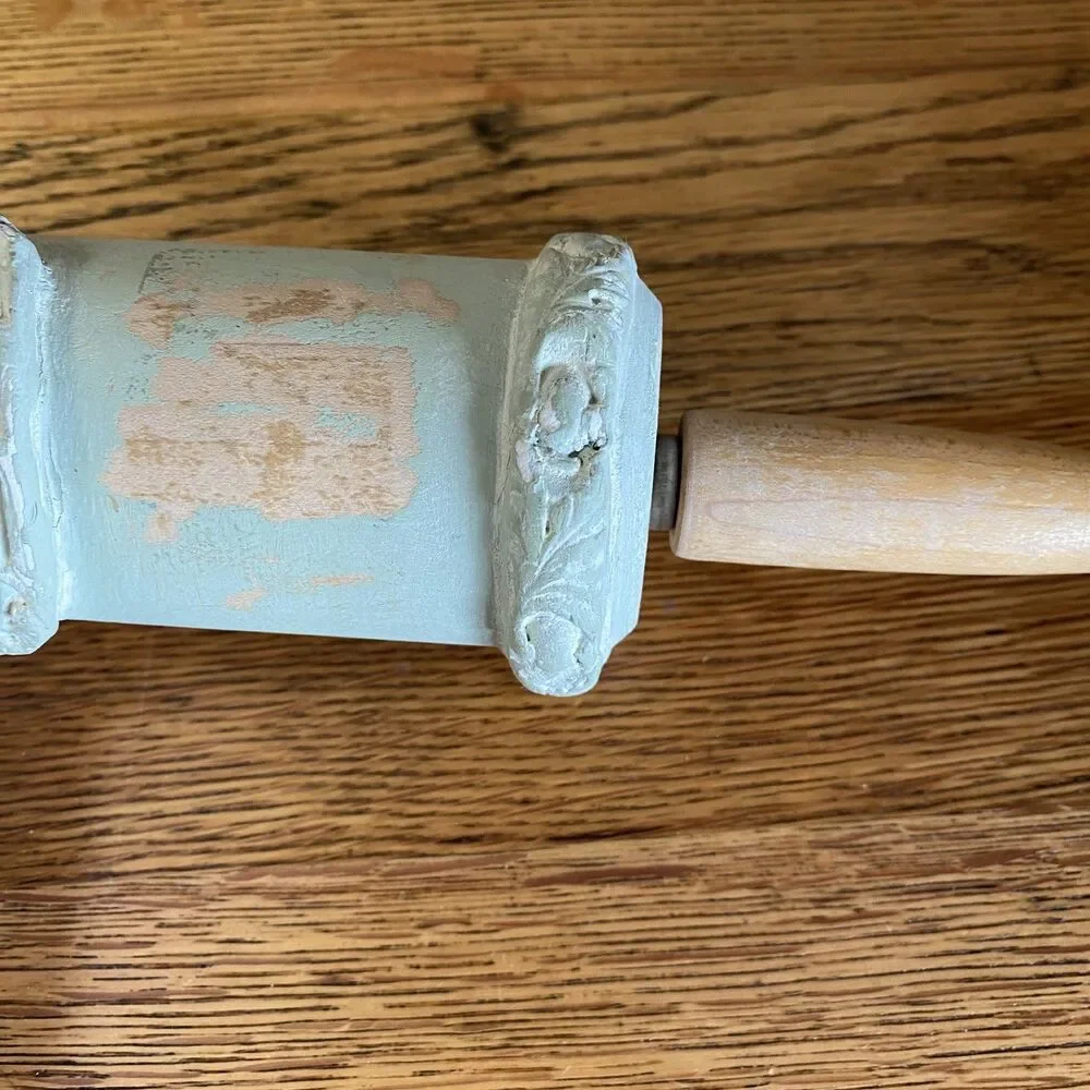 Rooster Embossed Rolling Pin Farmhouse Decor Sage Green Tan Distressed